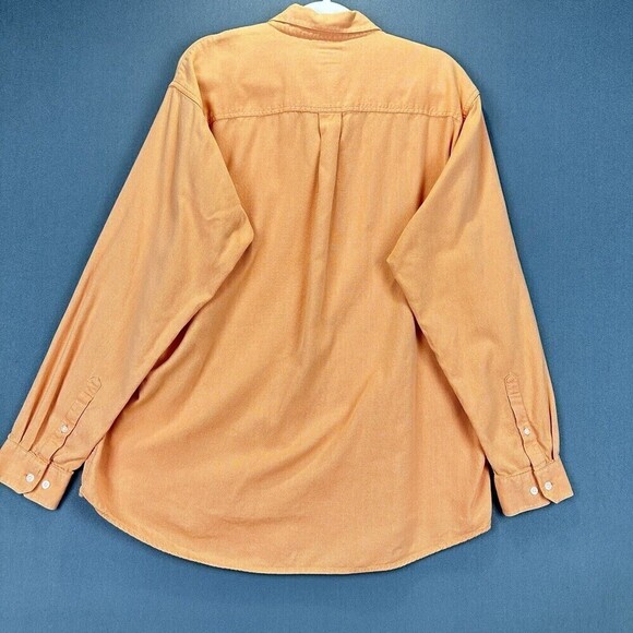 Cinch Shirt Mens Large Orange Button Down Oxford Long Sleeve Western 100% Cotton - Picture 9 of 15